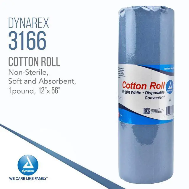 Alt view image 2 of 6 - Cotton Roll, Non-Sterile, Soft and Absorbent Cotton, Perfect for Estheticians and Multiple Uses, 12 x 56", White, 1 Case of 25 Rolls