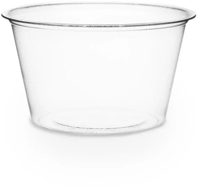 Main image of Compostable Clear PLA Plastic 3oz Containers, Case of 2000, Small Portion Condiment Sauce Containers, Renewable Plant-Based Sample Cups, Lid Available, Disposable
