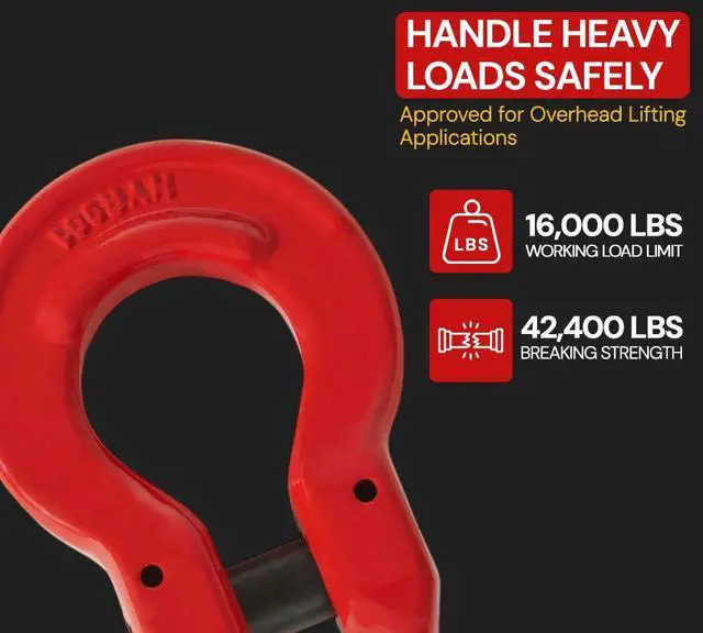Alt view image 3 of 6 - (4 Pack) 5/8" Omega Coupling Link Grade 80, 16,000 lbs Load Capacity
