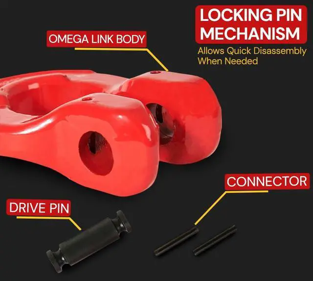 Alt view image 4 of 6 - (4 Pack) 5/8" Omega Coupling Link Grade 80, 16,000 lbs Load Capacity