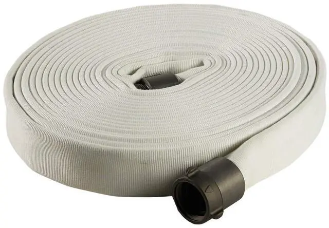 Alt view image 3 of 4 - Fire Hose - 2 1/2 inches x 25' Lay Flat Water Hose - Made in the USA - White Firefighter Hose - NH Couplings