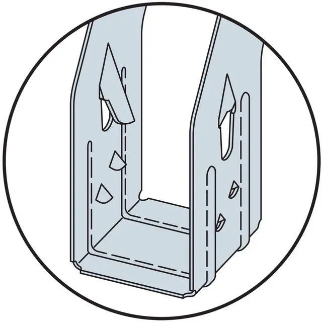 Alt view image 5 of 6 - IUS2.56/11.88 IUS I-Joist Hybrid Hanger with Snap-in Feature - 2-1/2 in. x 11-7/8 in. 18-Gauge Steel, Zinc Galvanized Finish, Strong-Grip Seat Allows Snap-in