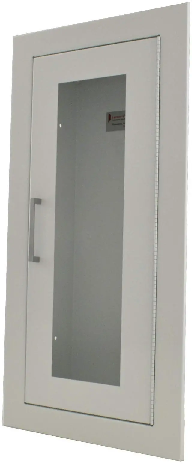 Main image of 2409-R2 Recessed Fire Extinguisher Cabinet-White Baked Enamel-Full Clear Acrylic Door