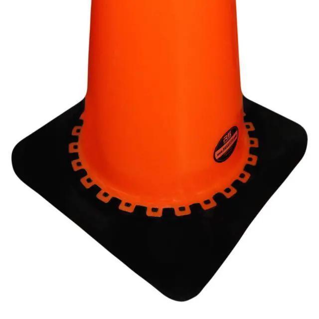 Alt view image 4 of 5 - (Set of 6)36" RK Orange Safety PVC Traffic Cone, Black Base with 6" + 4" Reflective Collars,Black Base