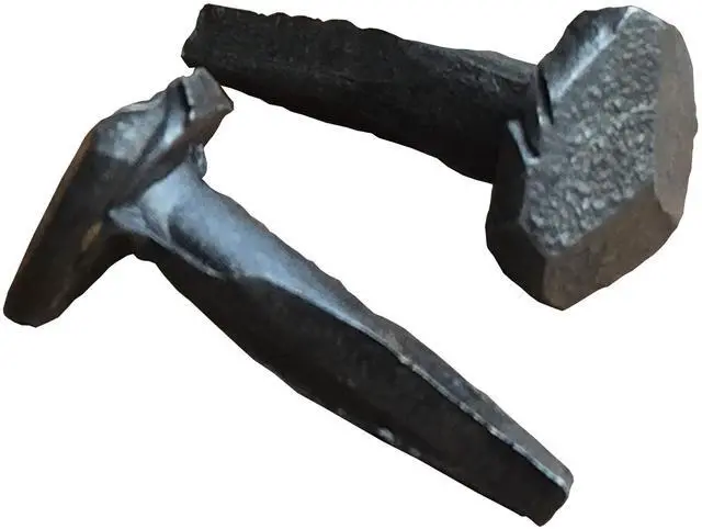 Main image of 5/8- Wrought Head Iron Nails Antique Black rustic restoration accent nails for hanging, furniture, cabins, shutters & flooring Decorative clavos nails Distinct wrought rose head 5/8 in