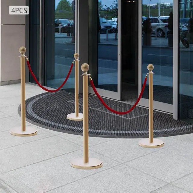 Alt view image 5 of 6 - 8 Pcs Gold Stanchion Posts Queue, Crowd Control Barriers with 5 Feet Velvet Ropes and 39.4 Inch Posts, Red Carpet Safety Barrier, Line Dividers for Party Theater Hotel, Weddings, Museums