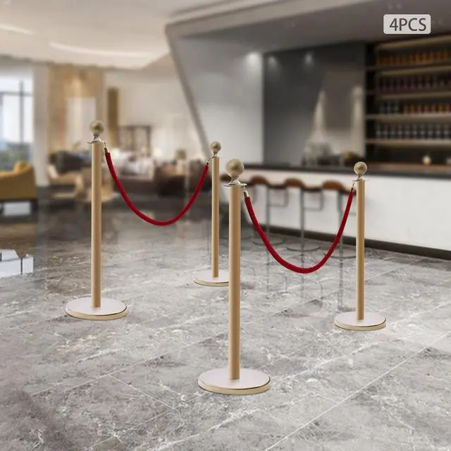 Alt view image 6 of 6 - 8 Pcs Gold Stanchion Posts Queue, Crowd Control Barriers with 5 Feet Velvet Ropes and 39.4 Inch Posts, Red Carpet Safety Barrier, Line Dividers for Party Theater Hotel, Weddings, Museums