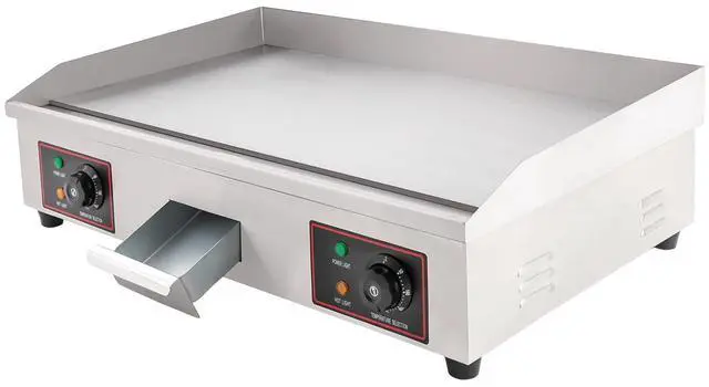 Main image of Electric Flat Top Grill Indoor & Outdoor 3000W Commercial Countertop Griddle 28.7"x15.7" Stainless Steel Flat Top Teppanyaki Grill with Dual Independent Thermostatic Control(NO PLUG)