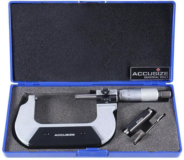 Main image of Outside Micrometer, 50-75mm, BC20-3000 | 0.01 mm Resolution, Carbide Faces, Hardened Spindle, Fitted Case