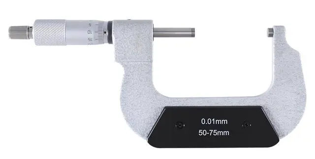 Alt view image 4 of 6 - Outside Micrometer, 50-75mm, BC20-3000 | 0.01 mm Resolution, Carbide Faces, Hardened Spindle, Fitted Case