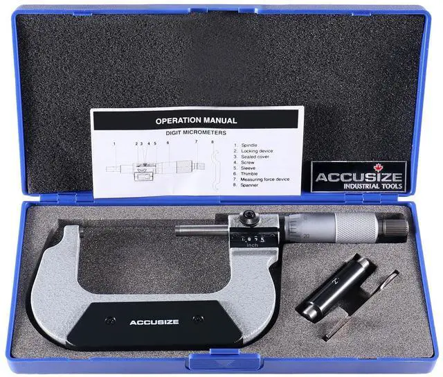 Main image of 2-3'' by 0.0001'' Digital Outside Micrometer, Bc20-3101 | 0.0001 in Resolution, Carbide Faces, Hardened Spindle, Fitted Case