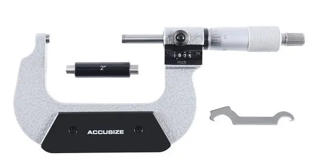 Alt view image 2 of 6 - 2-3'' by 0.0001'' Digital Outside Micrometer, Bc20-3101 | 0.0001 in Resolution, Carbide Faces, Hardened Spindle, Fitted Case