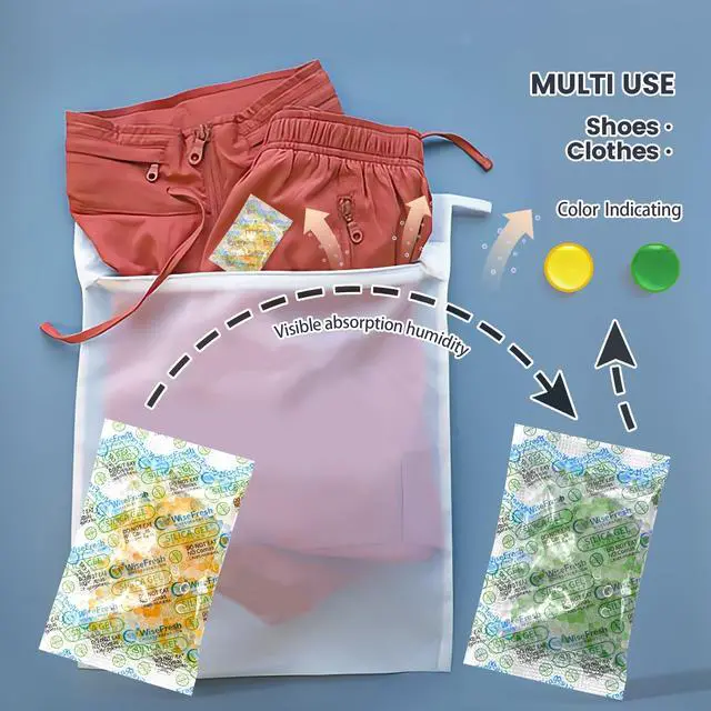 Alt view image 6 of 6 - 5 Gram Silica Gel Desiccant Pack, Indicating Silica Gel Packets - Food Safe Moisture Absorbers, Silica Packets (5g/2800P)