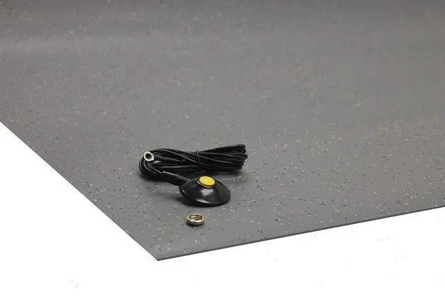 Alt view image 2 of 3 - Dissipative,Conductive Anti Static ESD Rubber Floor Mat, Grey Speckled, 3 mil Thick- 36"x 48" (3' x 4')