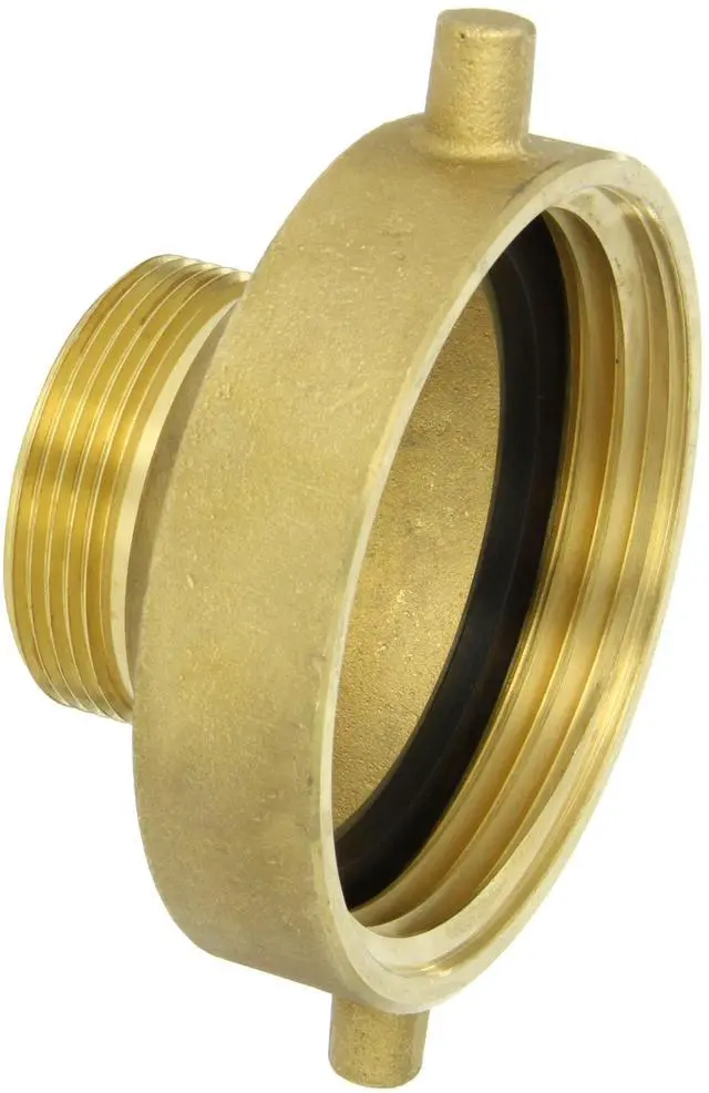 Main image of Valve HA4025F Brass Fire Equipment, Hydrant Adapter with Pin Lug, 4" NST (NH) Female x 2-1/2" NST (NH) Male