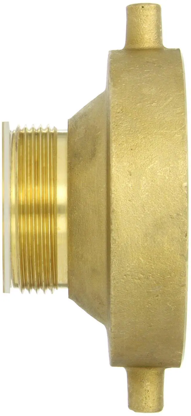 Alt view image 2 of 2 - Valve HA4025F Brass Fire Equipment, Hydrant Adapter with Pin Lug, 4" NST (NH) Female x 2-1/2" NST (NH) Male