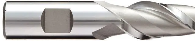 Alt view image 3 of 3 - 1 E1072 High Speed Steel (HSS) Square Nose End Mill, Extra Long Reach, Weldon Shank, Uncoated (Bright) Finish, 42 Deg Helix, 2 Flutes, 8.5" Overall Length, 1" Cutting Diameter, 1" Shank Diameter