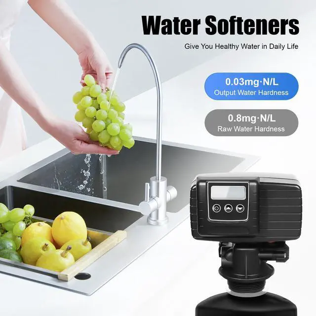 Alt view image 3 of 6 - Fleck 5600SXT Water Softener Valve, 110V Time Type Digital Control Valve with Display and Water Distributor Automatic Water Softener System Filter Control Head for Water Purification Equipment