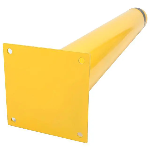 Alt view image 2 of 6 - (4Pcs) 42 inch Steel Safety Bollard Parking Barrier Post Safety Bollard Universal for Outdoor Sidewalks Entrances Parking Lots Powder Coat Pipe Steel Bolts Yellow 42" x 5"