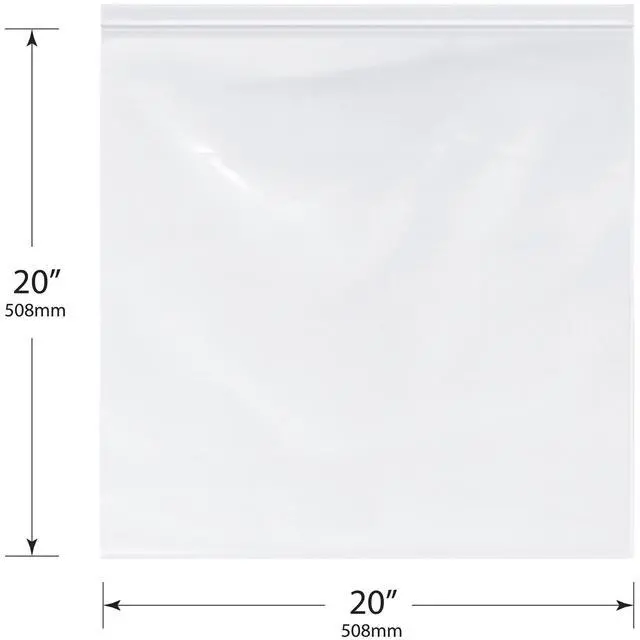 Alt view image 2 of 4 - 20" x 20" (Case of 250), 4 Mil Heavy Duty Zipper Reclosable Plastic Bags