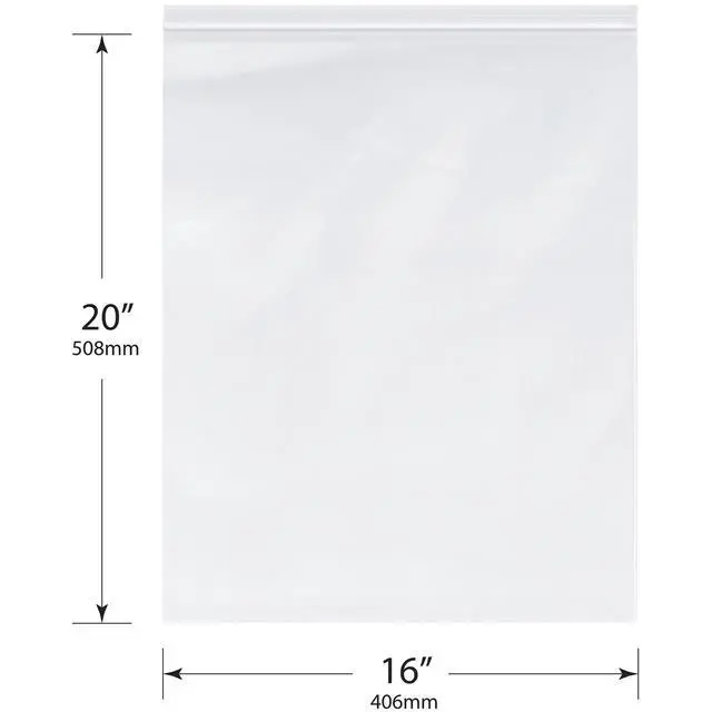 Alt view image 2 of 3 - 16" x 20" (Case of 250), 4 Mil Heavy Duty Zipper Reclosable Plastic Bags