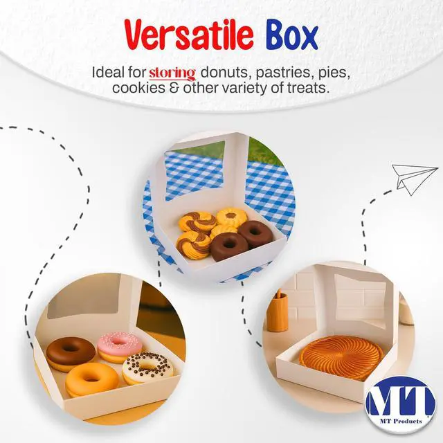 Alt view image 5 of 6 - Chocolate Covered Strawberry Boxes 9" x 9" x 2.5" - Auto Pop-Up Bakery Boxes with Window (Pack of 200) - Made in the USA