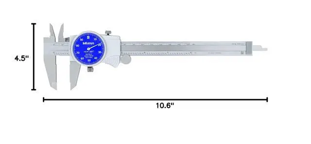 Alt view image 2 of 2 - 505-742-51 D6"TX-1 Dial Caliper, Blue Face, 0.1"/Rev, 0"-6", 0.001"
