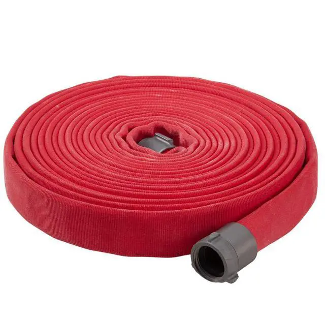Alt view image 3 of 6 - Fire Hose - 2 1/2 inches x 15' Lay Flat Water Hose - Made in the USA - Red Firefighter Hose - NH Couplings