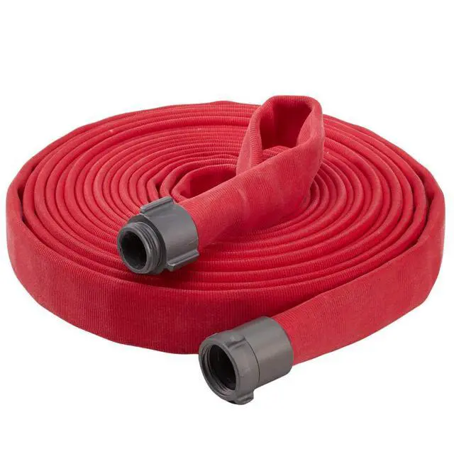 Alt view image 4 of 6 - Fire Hose - 2 1/2 inches x 15' Lay Flat Water Hose - Made in the USA - Red Firefighter Hose - NH Couplings