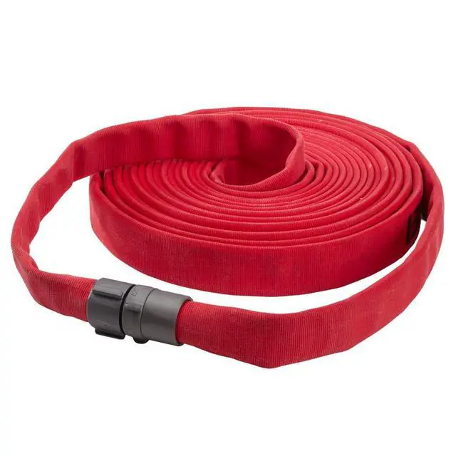 Alt view image 5 of 6 - Fire Hose - 2 1/2 inches x 15' Lay Flat Water Hose - Made in the USA - Red Firefighter Hose - NH Couplings