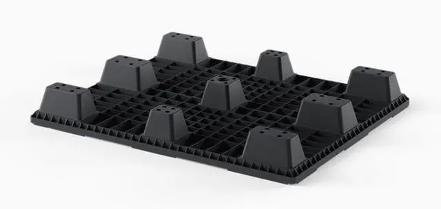 Alt view image 2 of 3 - 48" L x 40" W x 6" H Heavy Duty Recycled High Density Polyethylene Pallet Nestable Stackable 7,000lb Weight Load Capacity