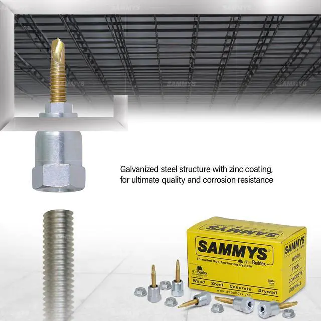 Alt view image 4 of 6 - Sammys 8137957-50 SH-DSTR 1 3/8 Inch Screw Swivel Expandable Threaded Rod Anchor Designed for Pipe Hanger, Installs 17 Deg Angle Off Vertical,Electro-Zinc Finish (Pack of 50)