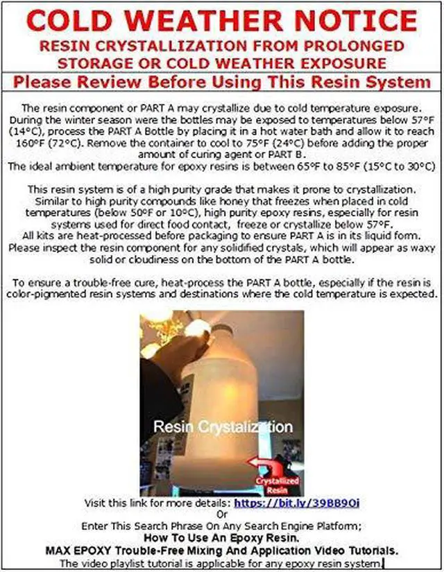 Alt view image 2 of 6 - MAX CLR A/B Resin System 1.5 Gallon Kit -Food Safe 4 Direct Contact Coating, Crystal Clear, Stain Resistant, Countertop & Tabletop Coating, Casting Resin -View Product Details Below