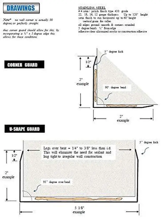 Alt view image 5 of 6 - 2" x 2" x 48" Stainless Steel Corner Guard, Includes Adhesive, Pack of 10 units