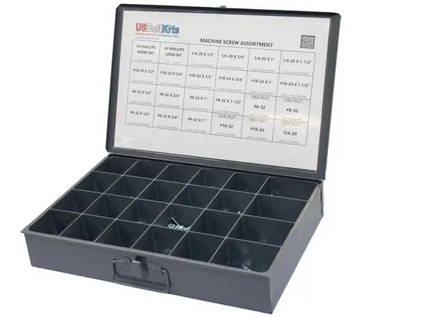 Alt view image 2 of 6 - Machine Screw Assortment Kit Includes Phillips Bits-2,410 Piece Phillips Pan Head