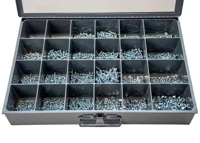 Alt view image 3 of 6 - Machine Screw Assortment Kit Includes Phillips Bits-2,410 Piece Phillips Pan Head