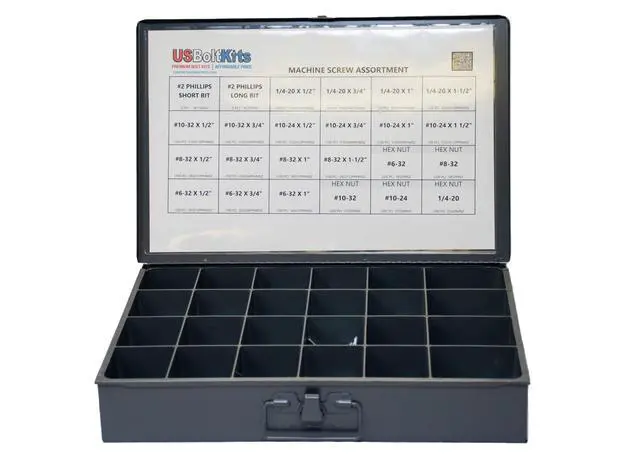 Alt view image 4 of 6 - Machine Screw Assortment Kit Includes Phillips Bits-2,410 Piece Phillips Pan Head