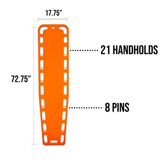 Alt view image 3 of 6 - Spine Board Stretcher, Patent Transfer EMT Backboard Immobilization, Base Board Orange