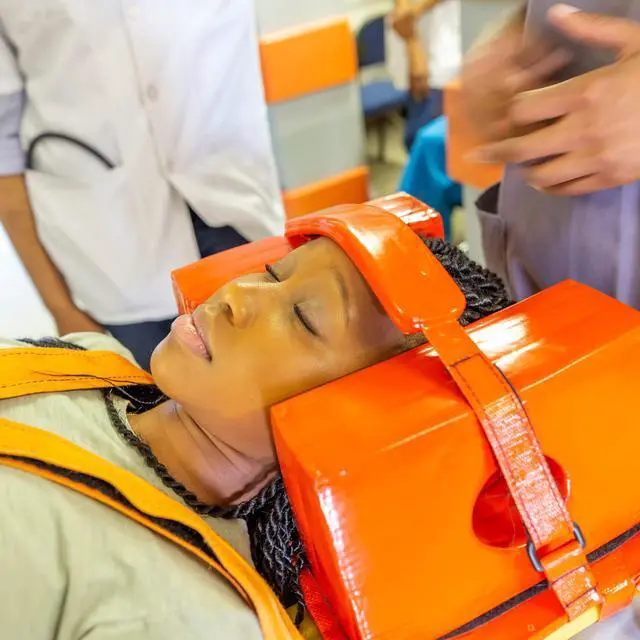 Alt view image 4 of 6 - Spine Board Stretcher, Patent Transfer EMT Backboard Immobilization, Base Board Orange