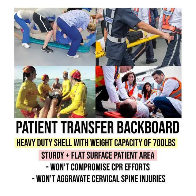 Alt view image 3 of 6 - Spine Board Stretcher, Patent Transfer EMT Backboard Immobilization, Base Board Black