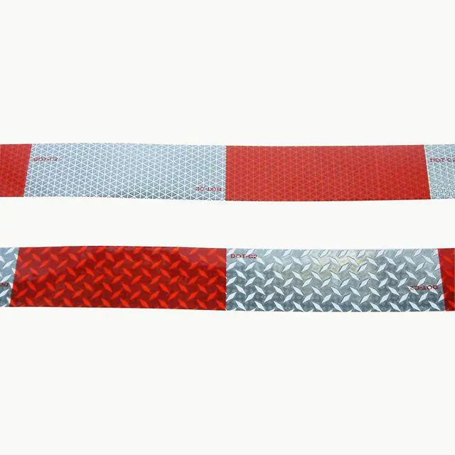 Alt view image 4 of 5 - (Reflexite) REF-DOT/C66TR1550 V92 Daybright Microprismatic Conspicuity Tape: 1-1/2" x 50 yd, Red/White