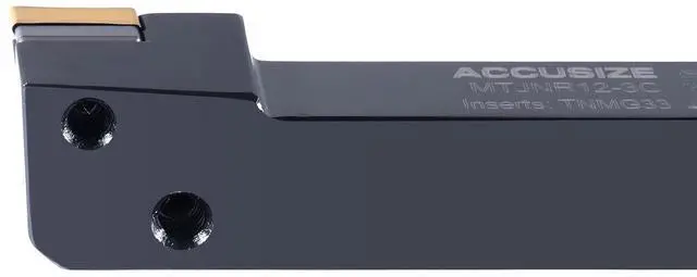 Alt view image 6 of 6 - Accusize Indexable Tool Holder, 3/4" x 5", RH, 2312-5008INS | MTJNR 12-3C Kit, 1" Tool Height, Includes 10 TNMG332 Carbide Inserts, Right Hand