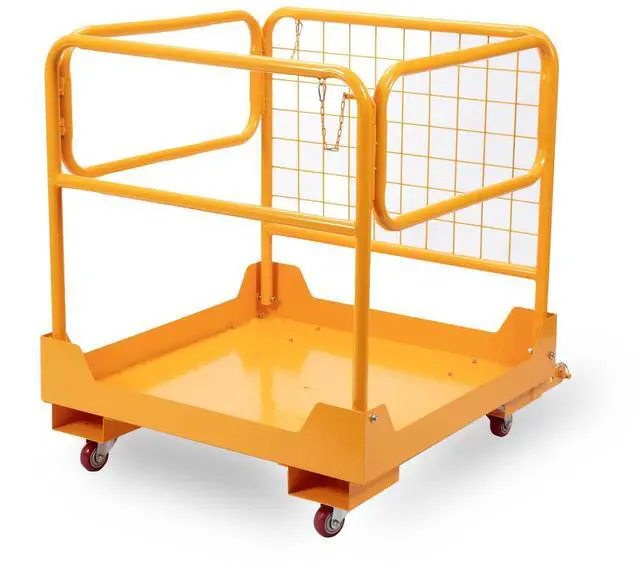 Main image of 36"x36" inch Forklift Safety Cage Work Platform 1150LBS Capacity Heavy Duty Forklift Man Basket with 4 Swivel Casters for Aerial Jobs
