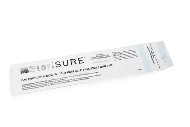 Alt view image 5 of 5 - Dry Heat Self-Seal Bag, 2.5" x 1.5" x 10.5", Pack of 250, Medical Sterilization Pouch, 8375-250, White Paper