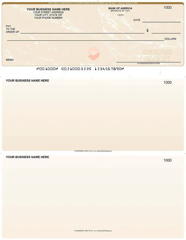 Main image of ABC Computer Checks Compatible w/Quick Books, Checks on Top, Gold - 500 Sheets