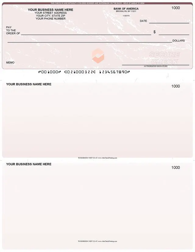 Alt view image 2 of 5 - ABC Computer Checks Compatible w/Quick Books, Checks on Top, Marble Red (500 Sheets)