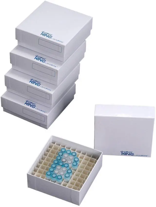 Main image of 90-1281 Cardboard Microcentrifuge Tube Freezer Storage Box, 2" Height, 81 Places (Case of 100)