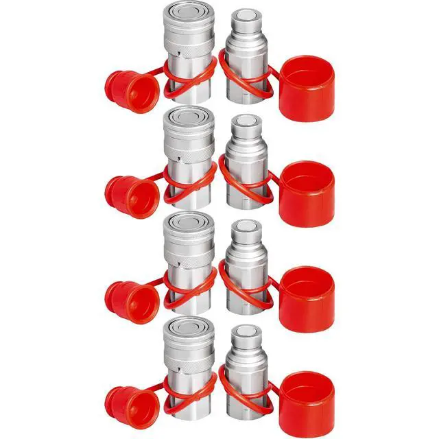 Main image of Hydraulic Coupler 1/2 Body with 1/2" NPT Thread 27.6 MPa Hydraulic Quick Connect 4 Pairs Hydraulic Coupling Quick Connect 45.5 L/min Hydraulic Quick Coupler