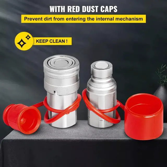 Alt view image 6 of 6 - Hydraulic Coupler 1/2 Body with 1/2" NPT Thread 27.6 MPa Hydraulic Quick Connect 4 Pairs Hydraulic Coupling Quick Connect 45.5 L/min Hydraulic Quick Coupler