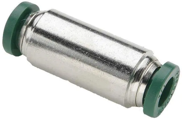Main image of 62PLP-4-pk20 Prestolok PLP Union Push-to-Connect Fitting, Nickel Plated, 1/4" Push-to-Connect Tube x 1/4" Push-to-Connect Tube, Brass (Pack of 20)
